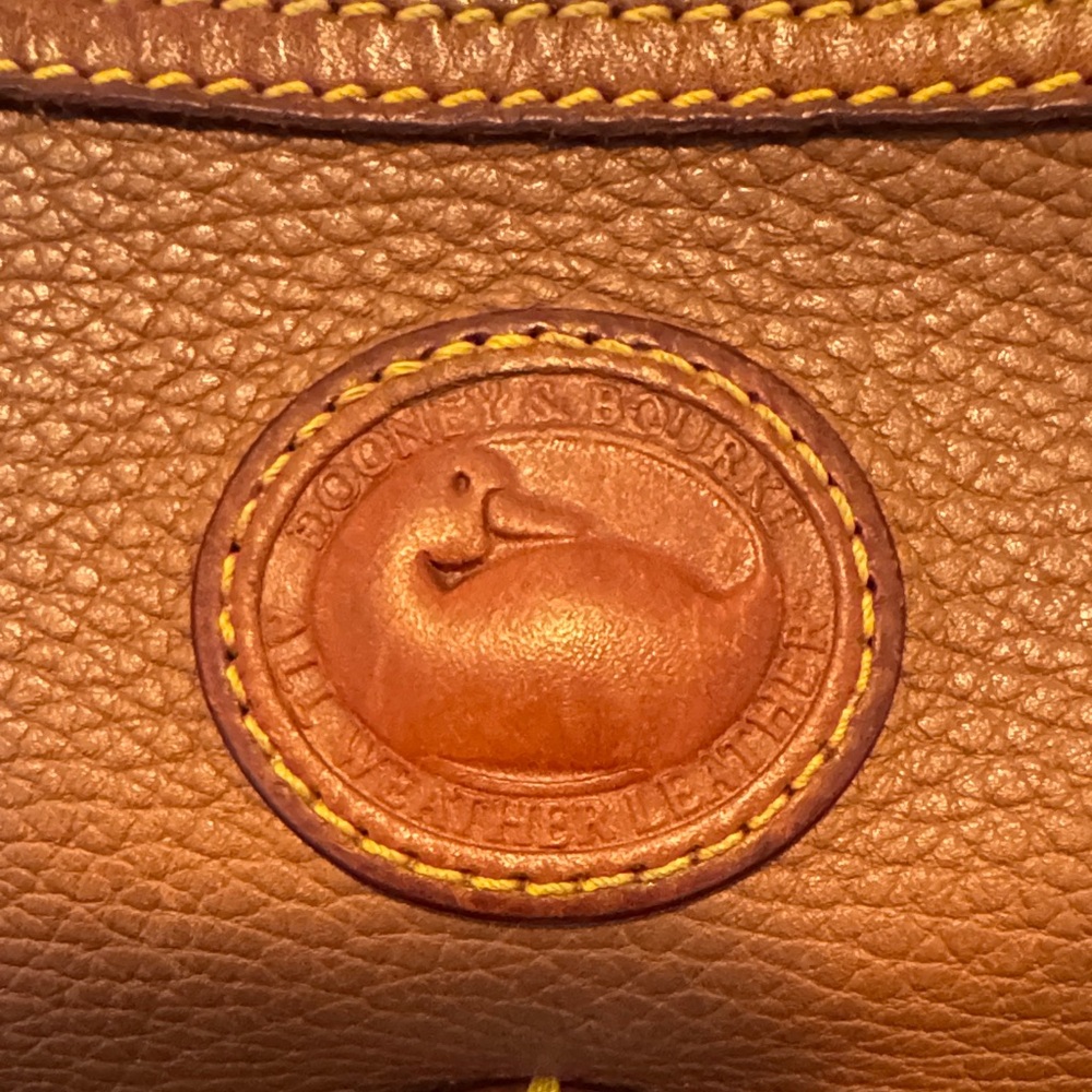 Vintage Dooney & Bourke Pebble Leather Satchel Shoulder Bag with Pockets - Picture 3 of 16